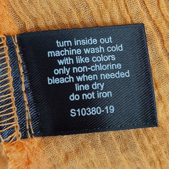 Lane Bryant Gauze/Crochet Orange Top14/16 - Picture 8 of 9